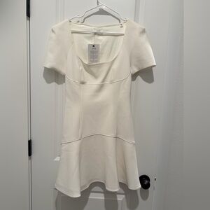 A.L.C. Hayes Seamed Puff-Sleeve Mini A-Line Dress